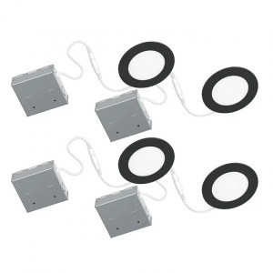 4-pack 4" LED Recessed Light 9W 4000K Matte White