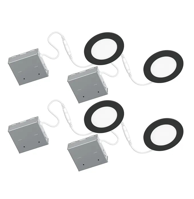 4-pack 4" LED Recessed Light 9W 4000K Matte White