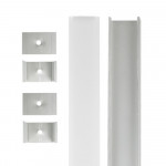 Aluminium Extrusion - Slim Square - With Accessories - 8ft Kit - Frosted