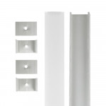 Aluminium Extrusion - Square-Wide - With Accessories - 8ft Kit - Frosted