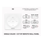 1 ZONE RF REMOVABLE MAGNETIC WALL REMOTE FOR SINGLE COLOR AND CCT LED STRIP (K2)