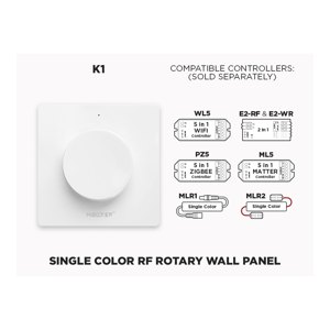 1 ZONE RF ROTATING WALL REMOTE FOR SINGLE COLOR LED STRIP (K1)