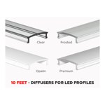 10 FEET DIFFUSERS FOR ALUMINUM U SHAPE PROFILE (LUX710 - LUX740 - LUX745 - LUX747)