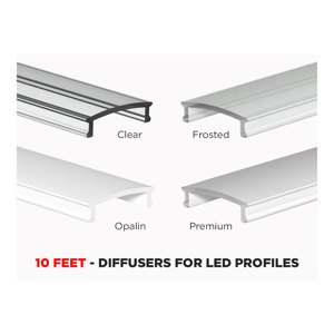 10 FEET DIFFUSERS FOR ALUMINUM U SHAPE PROFILE (LUX710 - LUX740 - LUX745 - LUX747)