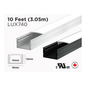 10 FEET INTERIOR ALUMINUM U SHAPE PROFILE FOR LED STRIP (LUX740)