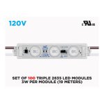 AC 110V/220V - SET OF 100 TRIPLE 2835 EPISTAR LED MODULES ( 3W PER MODULE )