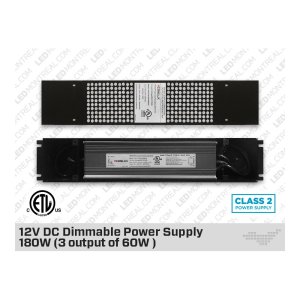 180W – (3 X 60W) 12V UNIVERSAL DIMMABLE LED DRIVER (CLASS 2)