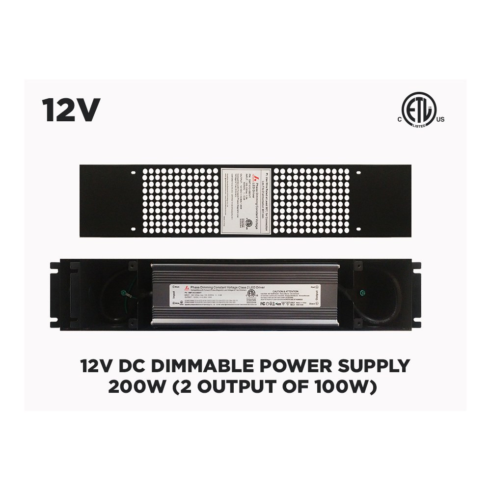 12V 200W (2X100W) CLASS 1 UNIVERSAL DIMMABLE POWER SUPPLY