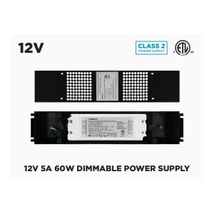 12V UNIVERSAL DIMMABLE LED DRIVER 60W (CLASS 2) - BLACK JUNCTION BOX