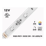 12V 5M WEATHERPROOF IP67 SUPER BRIGHT RGB 5050 LED STRIP - 30 LEDS/M (STRIP ONLY)