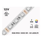 12V 5M IP65+ RGB 5050 HIGH OUTPUT LED STRIP - 60 LEDS/M (STRIP ONLY)