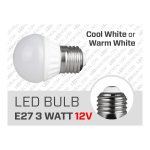 12V DC E27 3W 360° LED BULB