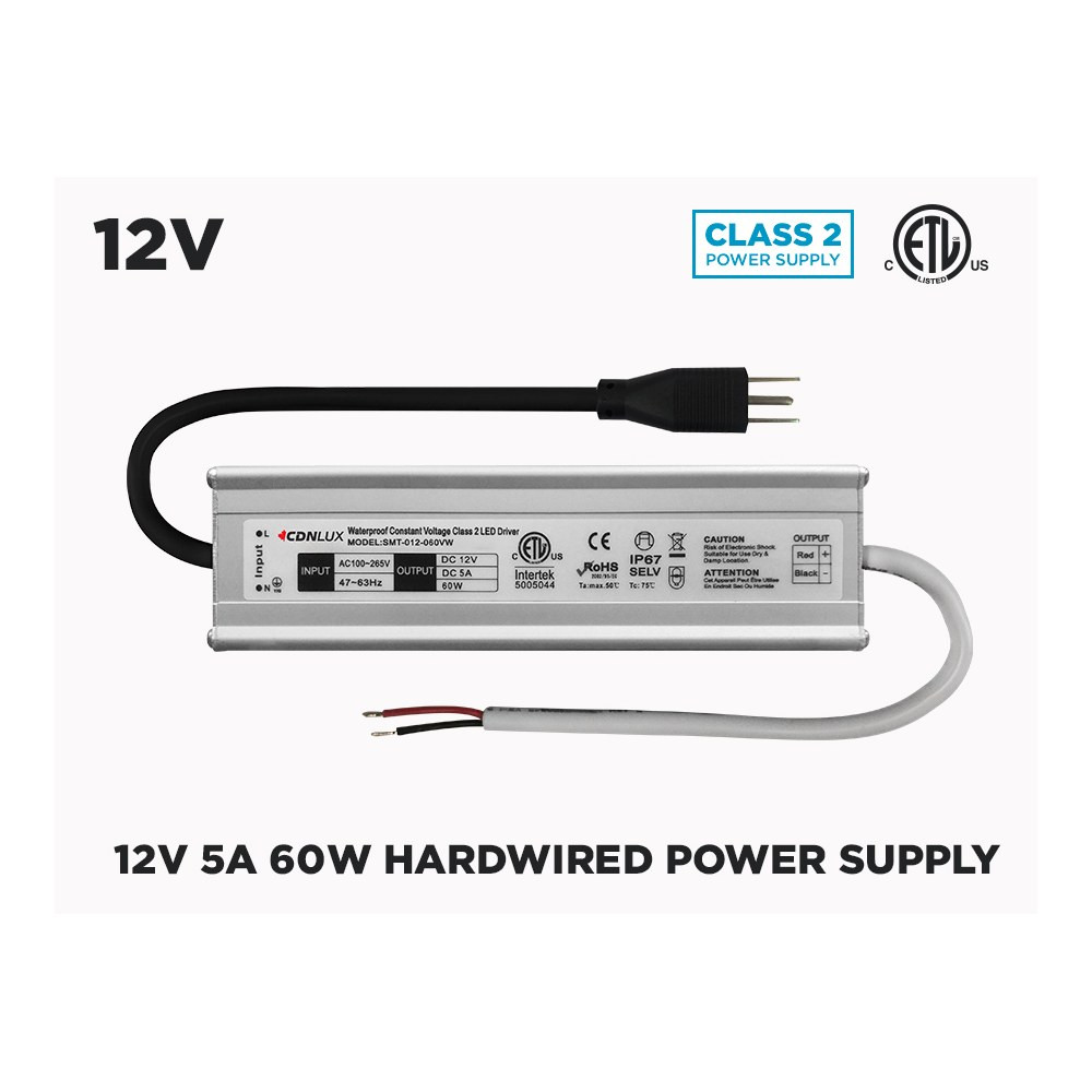 12V DC IP67 INDOOR / OUTDOOR LED DRIVER 5A (60W)