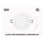 ULTRA-THIN 12VDC 120MM LED RECESSED LUMINAIRE (8W)