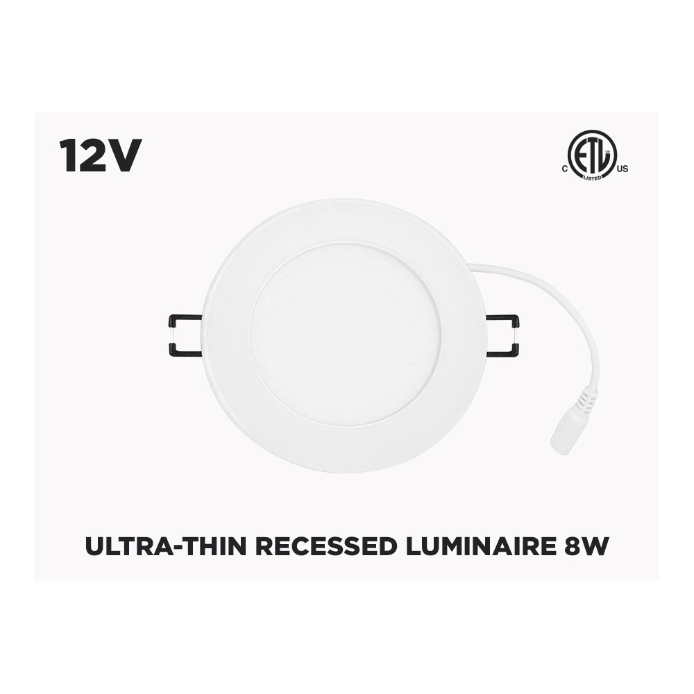 ULTRA-THIN 12VDC 120MM LED RECESSED LUMINAIRE (8W)