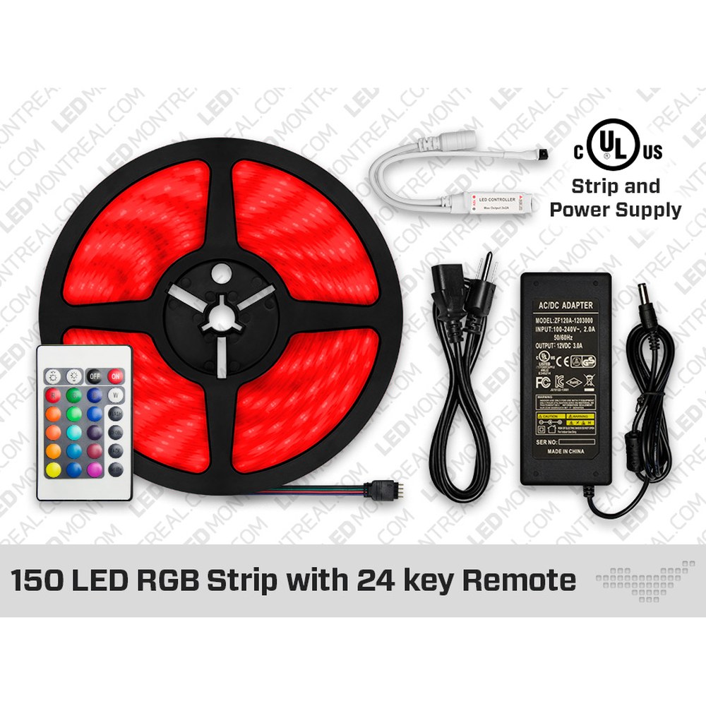12V 5M IP20 HIGH OUTPUT RGB 5050 LED STRIP KIT - 30 LEDS/M