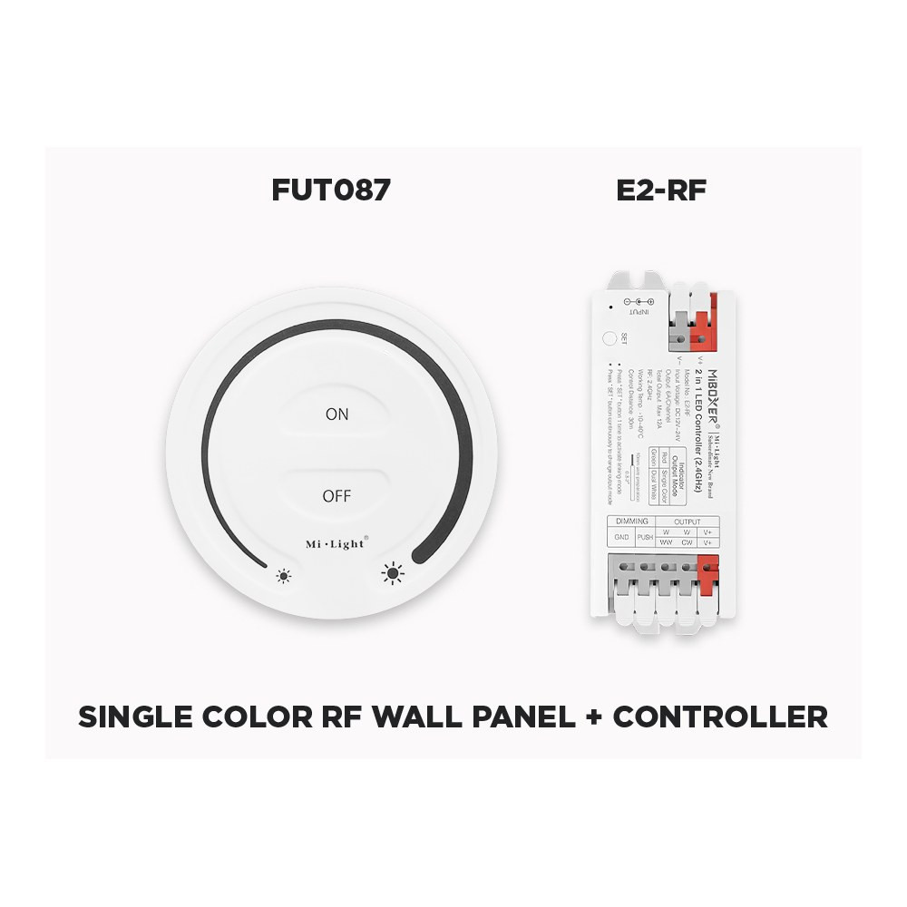 1 ZONE RF WALL REMOTE AND CONTROLLER KIT FOR SINGLE COLOR LED STRIP