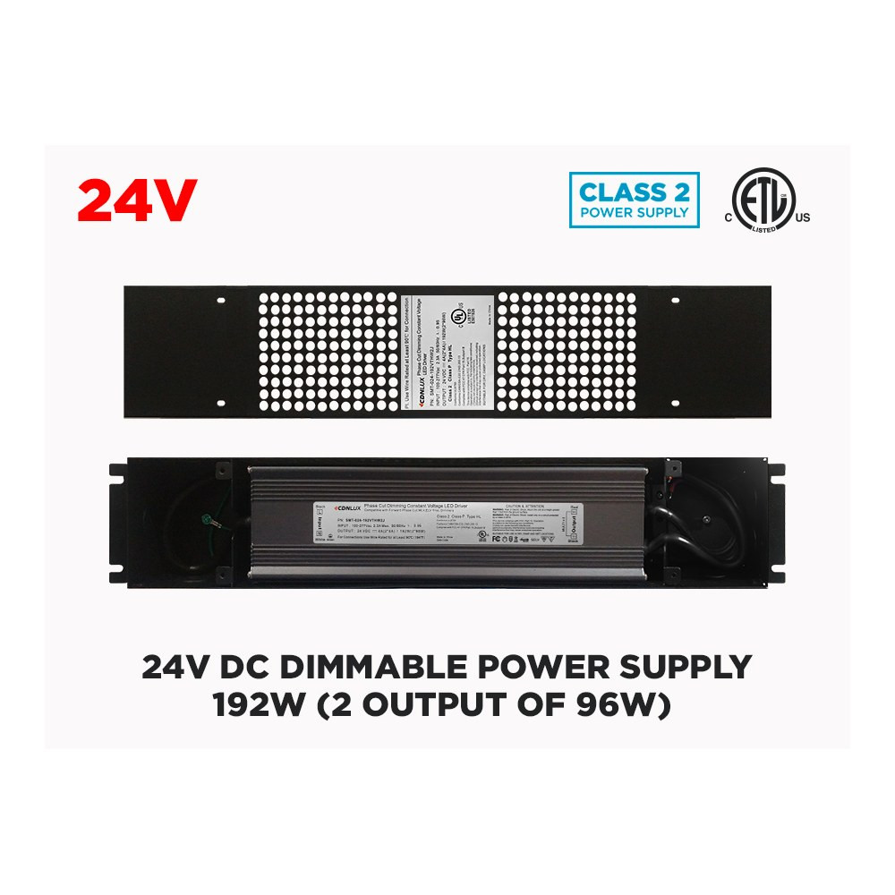 192W – (2 X 96W) 24V UNIVERSAL DIMMABLE LED DRIVER (CLASS 2)