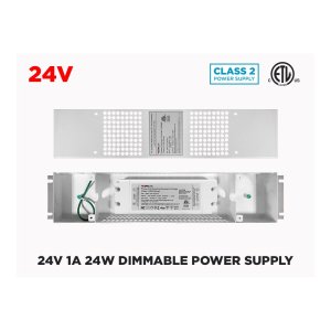 24V UNIVERSAL DIMMABLE LED DRIVER 24W (CLASS 2) - WHITE JUNCTION BOX