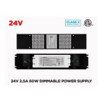 24V UNIVERSAL DIMMABLE LED DRIVER 60W (CLASS 2) - BLACK JUNCTION BOX