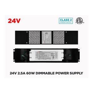 24V UNIVERSAL DIMMABLE LED DRIVER 60W (CLASS 2) - BLACK JUNCTION BOX