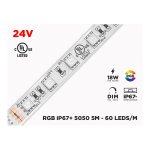 24V 5M IP67 RGB 5050 SUPER BRIGHT WEATHERPROOF LED STRIP - 60 LEDS/M (STRIP ONLY)
