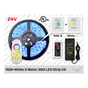 24V RGB+WHITE 5M RF MULTI ZONE 300 LED STRIP KIT IP65+