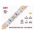 24V 25M IP20 3014 WHITE LED STRIP - 120 LEDS/M (STRIP ONLY)