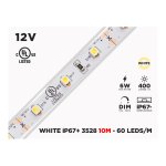 12V CONTINUOUS 10M IP67 3528 WHITE OUTDOOR LED STRIP - 60 LEDS/M (STRIP ONLY)