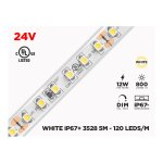 24V 5M IP67 3528 WHITE OUTDOOR LED STRIP - 120 LEDS/M - 5M (STRIP ONLY)