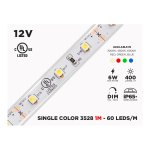 12V 1M IP65+ 3528 SINGLE COLOR LED STRIP - 60 LEDS/M (STRIP ONLY)