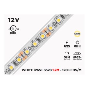 12V 1.2M (4') IP65+ 3528 SINGLE COLOR LED STRIP - 120 LEDS/M (STRIP ONLY)