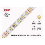 24V 5M IP20 3528 120 LED/M AMBER(1800 K) LED STRIP (STRIP ONLY)
