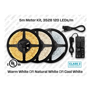 12V ENSEMBLE DE RUBAN LED UNICOLORE 3528 120 LED/M 5M