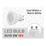 12V DC GU10 3W DIMMABLE SMD LED BULB