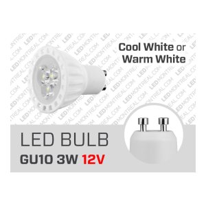 12V DC GU10 3W DIMMABLE SMD LED BULB