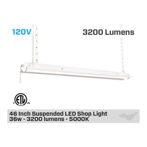 46 INCH LED SHOP LIGHT 36W - 3200 LUMENS