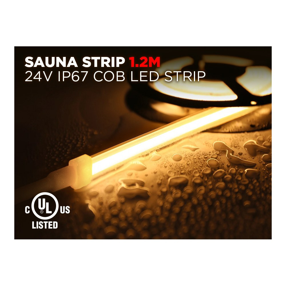 24V 1.2M IP67 10MM COB LED STRIP FOR SAUNA - WHITE