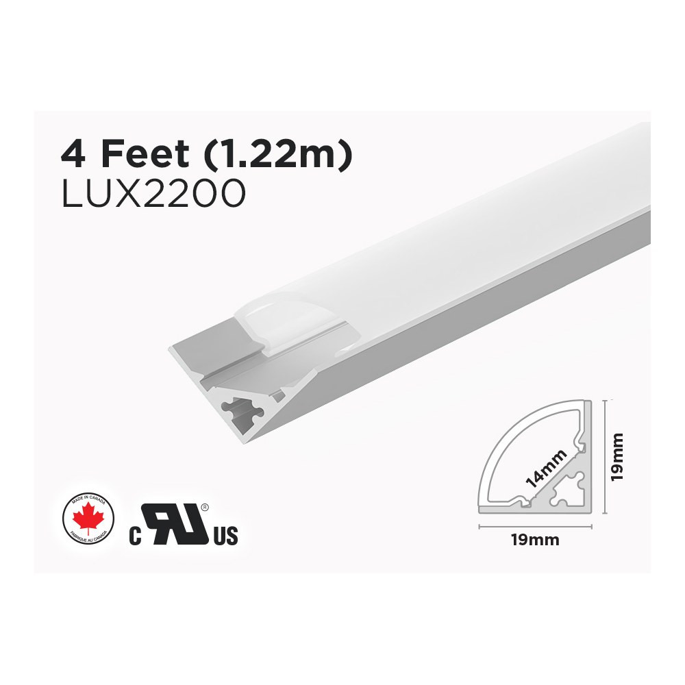 4 FEET 45 DEGREE ALUMINUM PROFILE FOR LED STRIP (LUX2200)