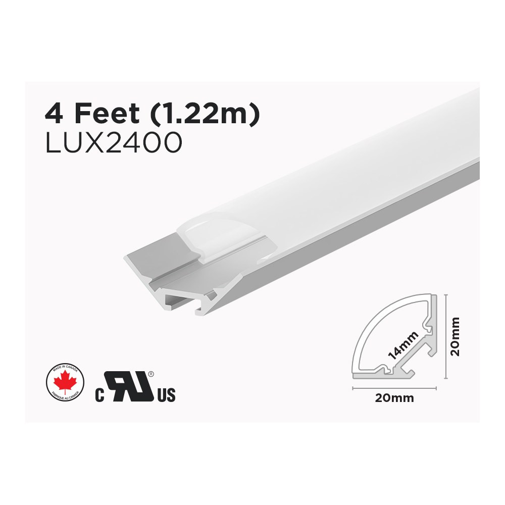 4 FEET 45 DEGREE ALUMINUM PROFILE FOR LED STRIP (LUX2400)