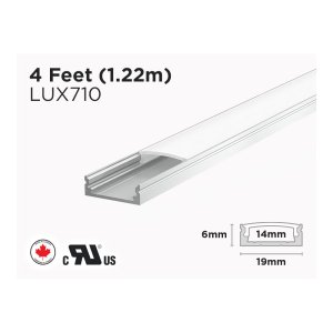 4 FEET INTERIOR ALUMINUM U SHAPE PROFILE FOR LED STRIP (LUX710)