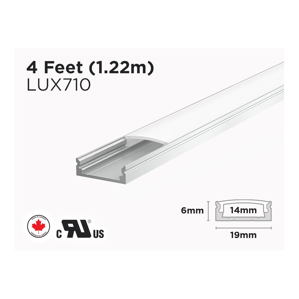 4 FEET INTERIOR ALUMINUM U SHAPE PROFILE FOR LED STRIP (LUX710)