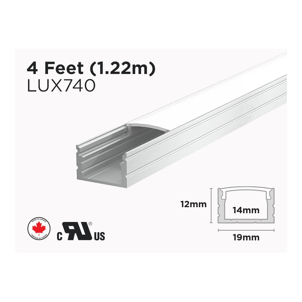 4 FEET ALUMINUM U SHAPE PROFILE FOR LED STRIP (LUX740)