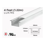 4 FEET RECESSED ALUMINUM U SHAPE PROFILE FOR LED STRIP (LUX745)