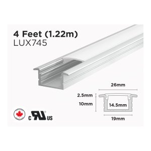 4 FEET RECESSED ALUMINUM U SHAPE PROFILE FOR LED STRIP (LUX745)