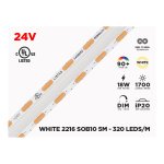 SOB10 - 24V 5M IP20 2216-SOB SINGLE COLOR LED STRIP - 320 LEDS/M (STRIP ONLY)