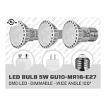 5W DIMMABLE GU10 MR16 E27 SMD LED LIGHT BULBS