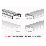 8 FEET DIFFUSERS FOR ALUMINUM U SHAPE PROFILE (LUX710 - LUX740 - LUX745 - LUX747)