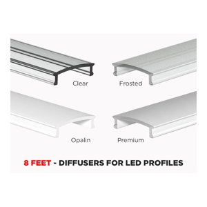 8 FEET DIFFUSERS FOR ALUMINUM U SHAPE PROFILE (LUX710 - LUX740 - LUX745 - LUX747)