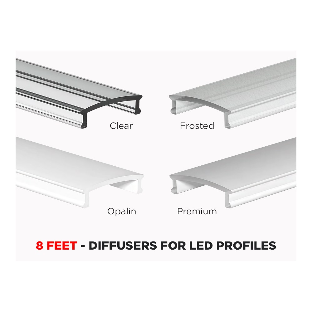 8 FEET DIFFUSERS FOR ALUMINUM U SHAPE PROFILE (LUX710 - LUX740 - LUX745 - LUX747)